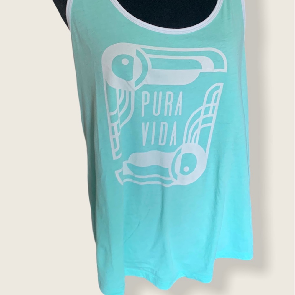 Old Navy Light Blue / Aqua Relaxed Racerback Tank Top Pura Vida Large